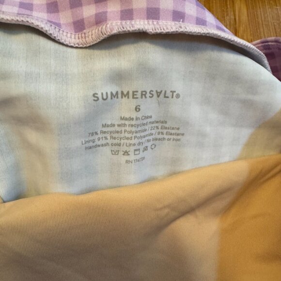 Summersalt Triangle Top and Lace-Up High Leg High Rise Bikini Bottom Gingham - Picture 5 of 10